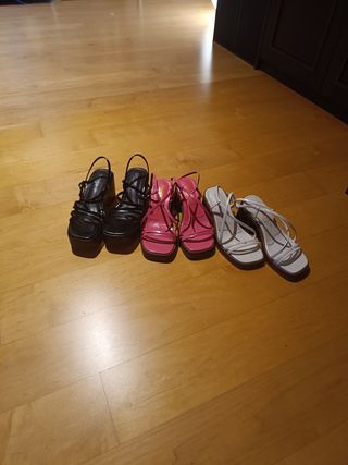 Sandalias Ulanka Tacón Cuadrado Rosa