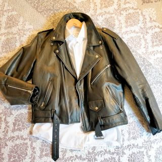 Cazadora de Piel Negra para Hombre