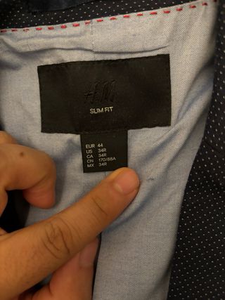 Americana H&M Slim Fit Azul Marino Microestampada