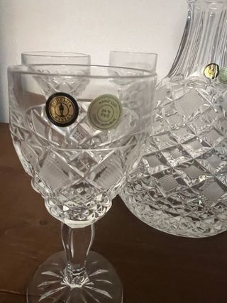 Juego Licorera y Copas Cristal Bohemia