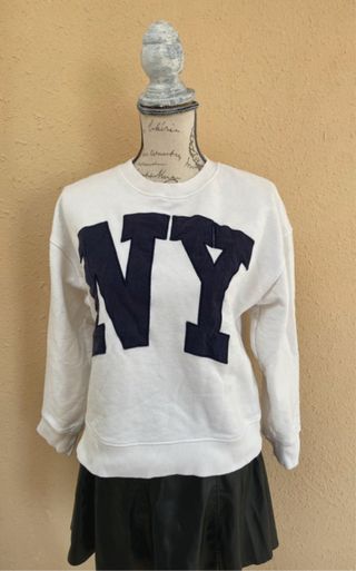 Sudadera Zara NY Algodón Blanca