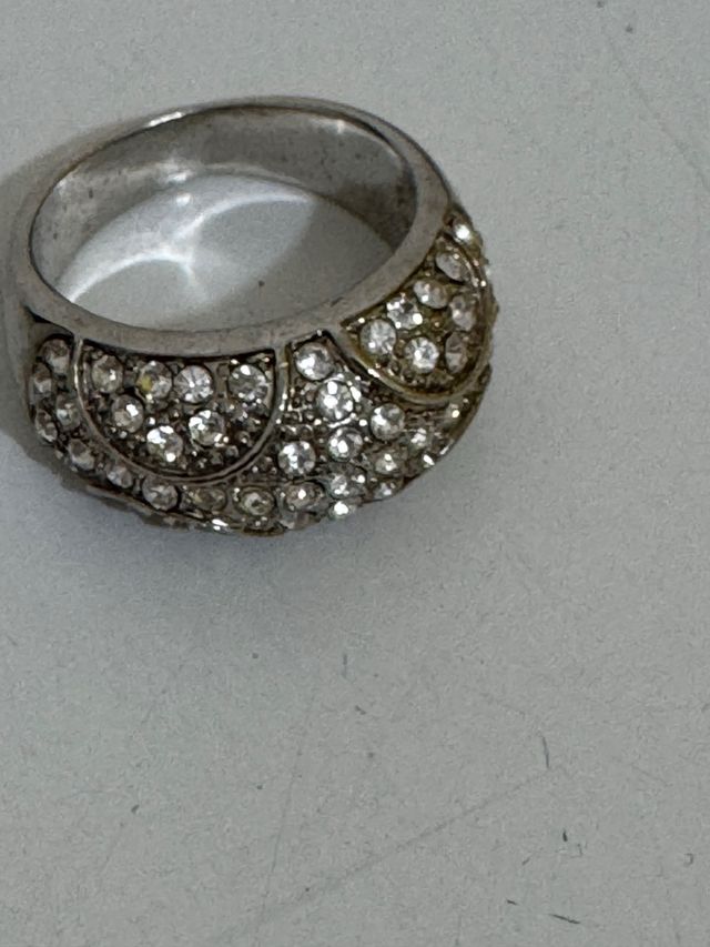 Anello alta bigiotteria strass inossidabile