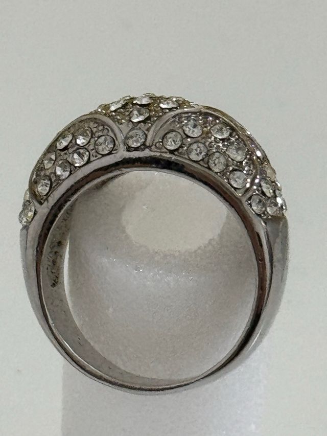 Anello alta bigiotteria strass inossidabile