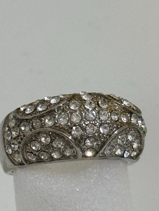 Anello alta bigiotteria strass inossidabile