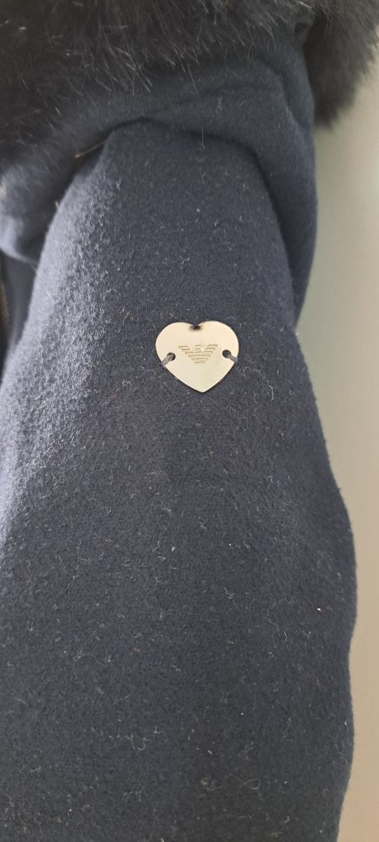 Cappottino Armani bimba blu pelliccia