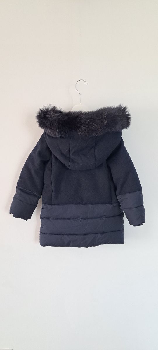 Cappottino Armani bimba blu pelliccia