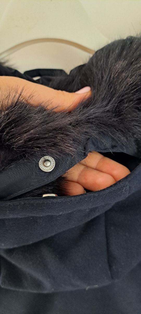 Cappottino Armani bimba blu pelliccia