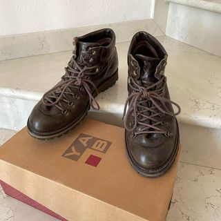 YAB stivaletti uomo Verdone marrone allacciati