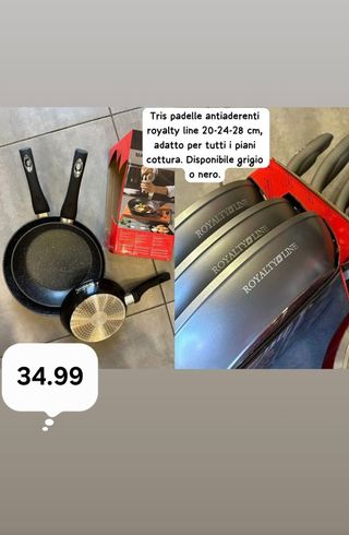 Tris padelle antiaderenti Royalty Line