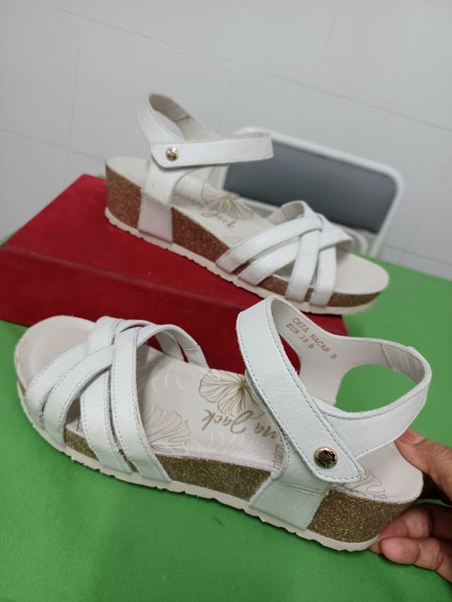 Sandalias Panama Jack Blancas Talla 38