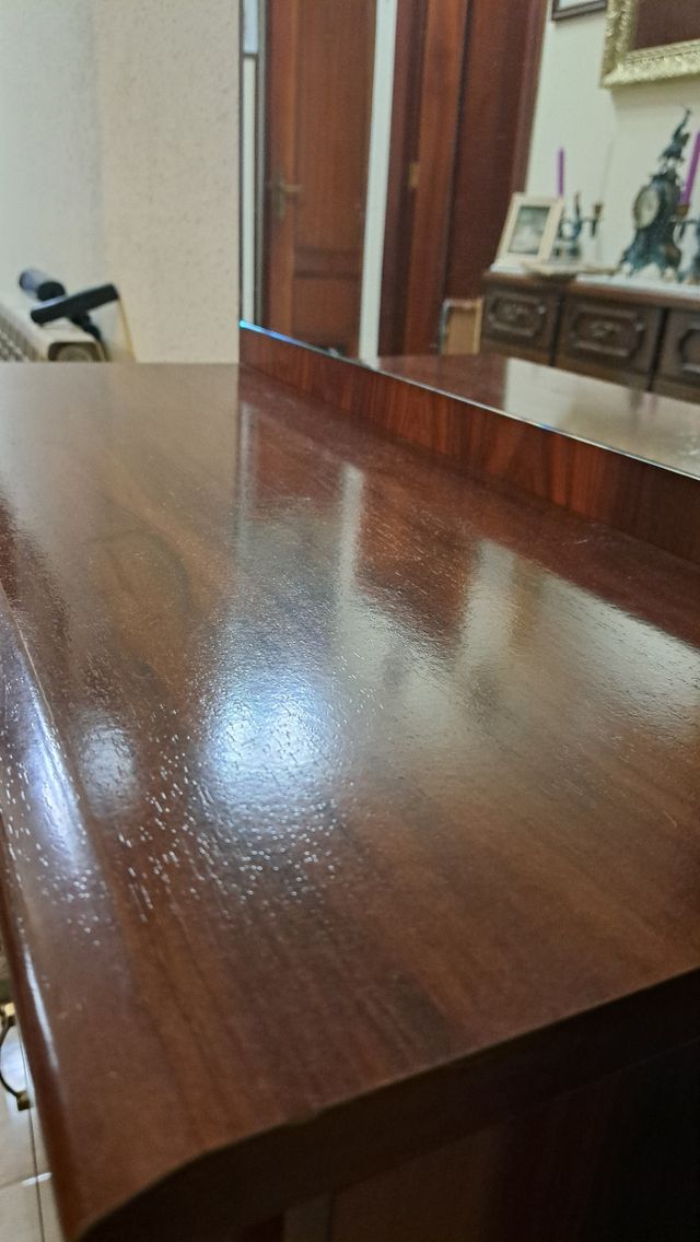Mueble de entrada madera y cristal