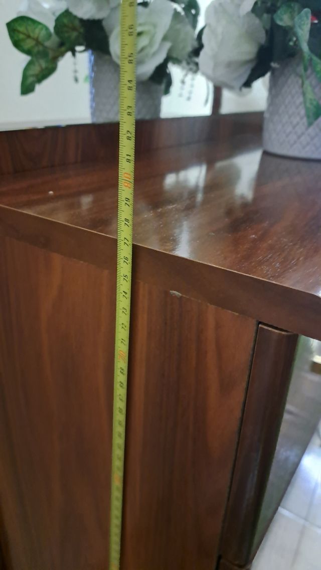 Mueble de entrada madera y cristal