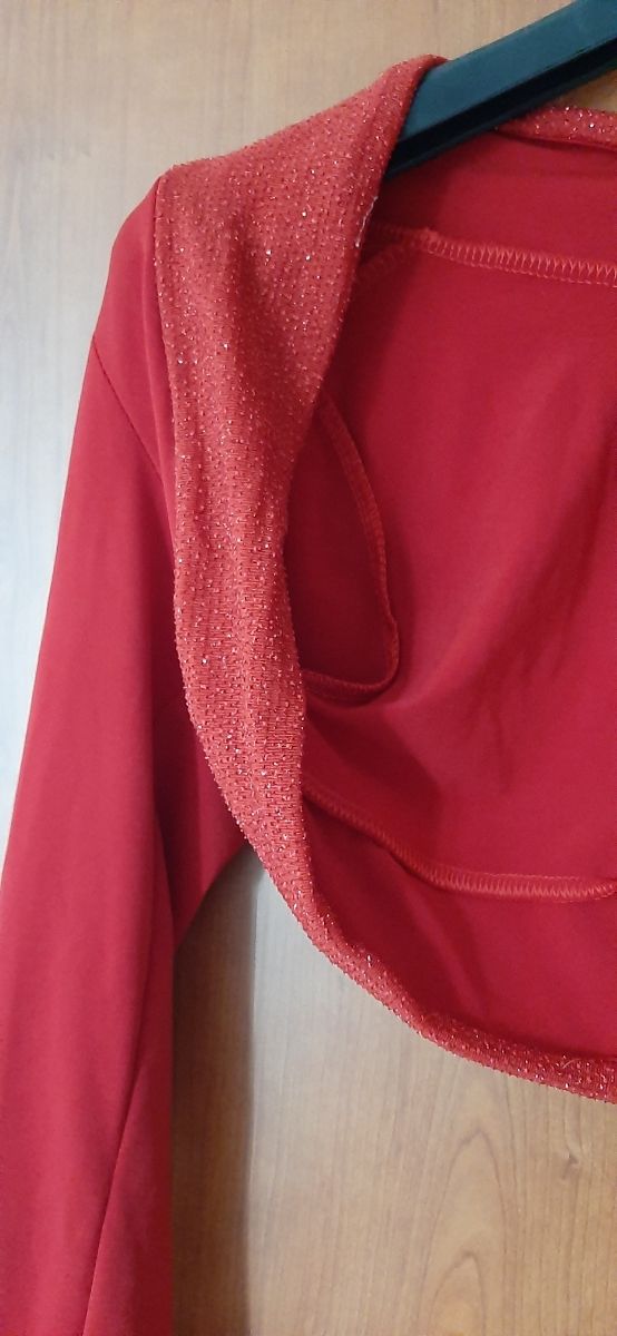 Coprispalle rosso con glitter