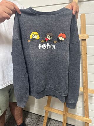 Sudadera Harry Potter gris con estampado