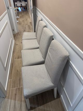 4 Sillas BERGMUND IKEA gris/blanco