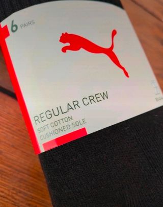 Pack 6 Calcetines Puma Regular Crew Negros