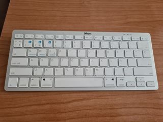 Teclado Trust Plateado y Blanco