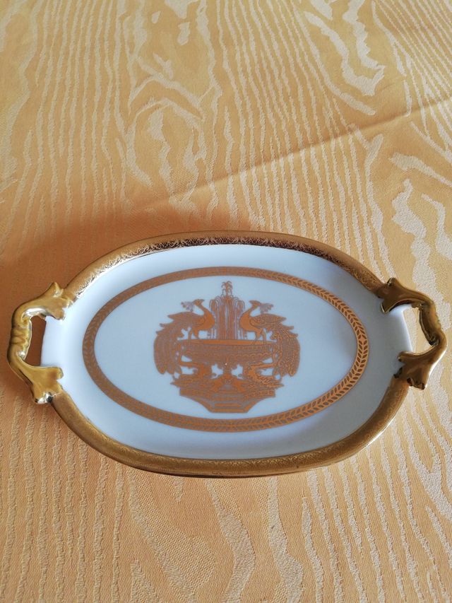 Vassoietto Limoges con 2 Bicchierini Vetro