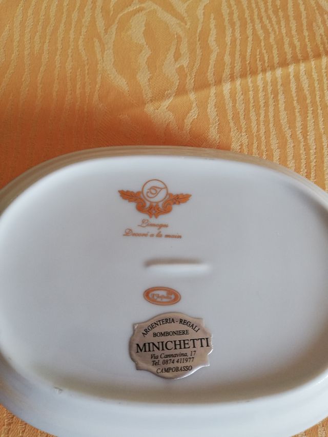 Vassoietto Limoges con 2 Bicchierini Vetro