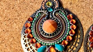 Pendientes Vintage Plateados Piedras Multicolor