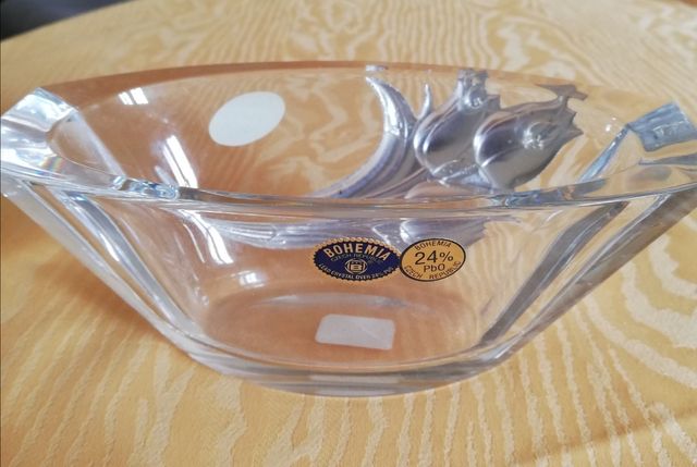 Soprammobile Bohemia vetro cristallo con disegno