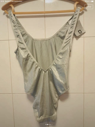 Bañador Converse diseño Mujer Talla M Plateado 90s