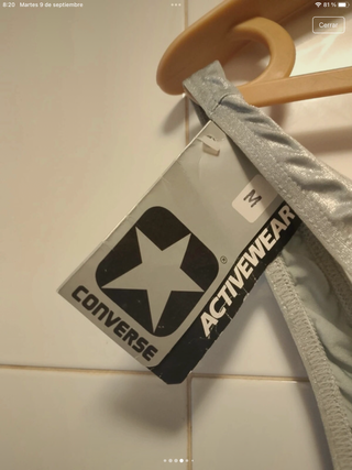 Bañador Converse diseño Mujer Talla M Plateado 90s
