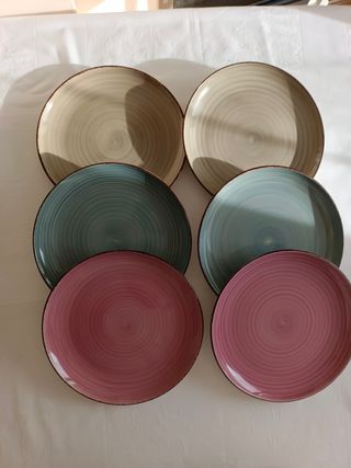 6 Platos Llanos Bidasoa Cerámica