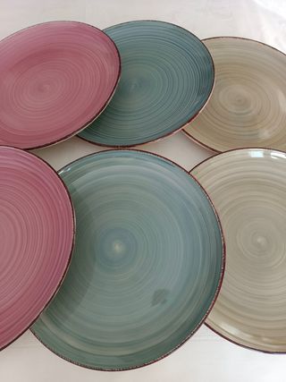 6 Platos Llanos Bidasoa Cerámica