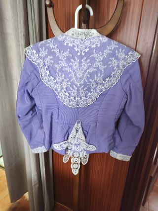 Corpiño fallera morado y blanco