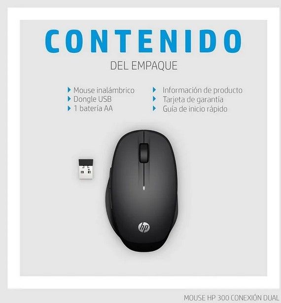 Ratón HP 300 - Modo Dual Negro- Nuevo precintado