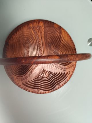 Frutero de madera decorado