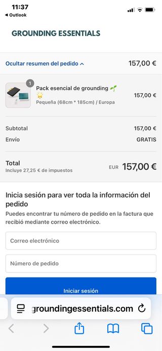 Sabana y alfombrilla Grounding Essentials