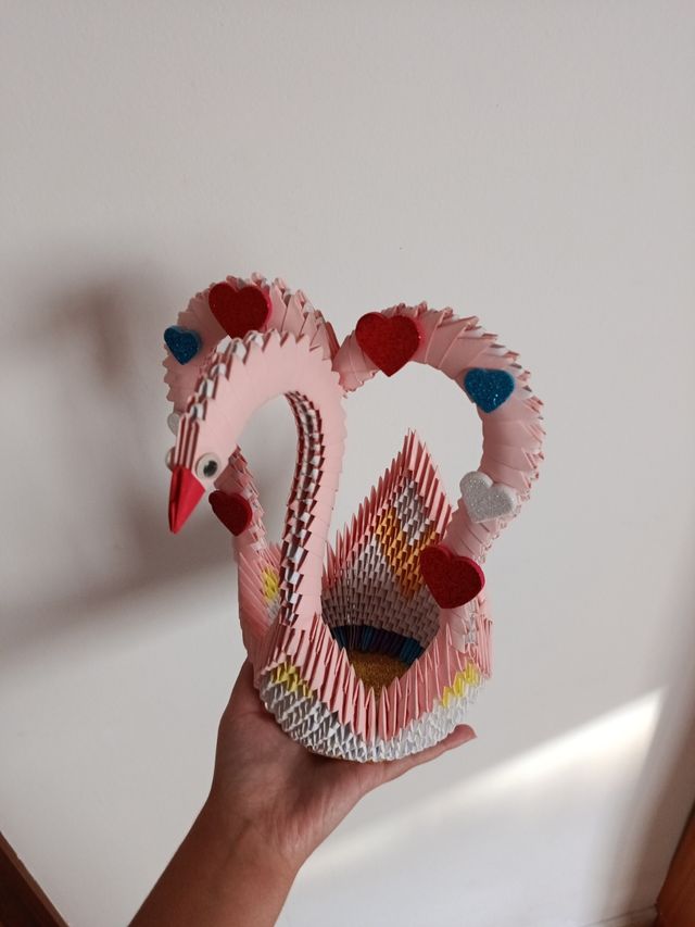 Figura de cisne rosa