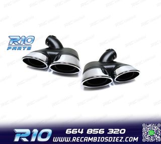 COLAS DE ESCAPE DOBLES OVALADAS MERCEDES W211 02-09 LOOK AMG