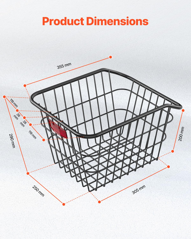 Cestino Posteriore per Bici Medio, Cestino per Bic