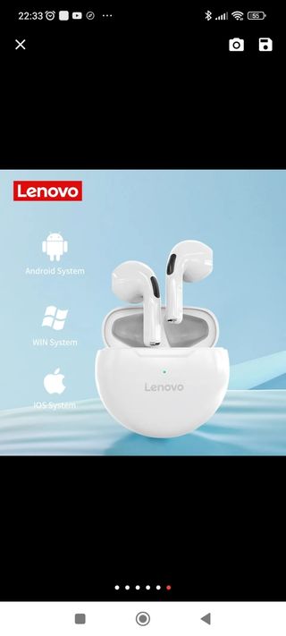 Auriculares Bluetooth Lenovo Blancos y Negros
