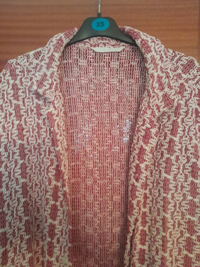 Camisa Zara Crochet Manga Corta Roja Talla L