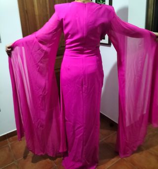 Vestido invitada boda rosa- buganvilla 