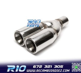 COLA ESCAPE DOBLE REDONDA GRANDE ACERO INOX