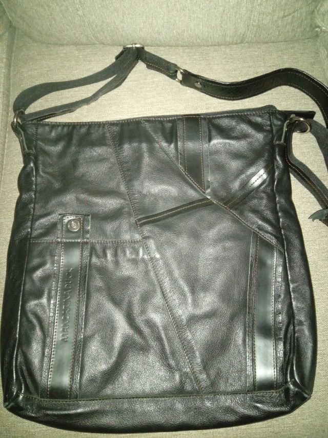 Bolso Bandolera Piel Mandarina Duck Negro