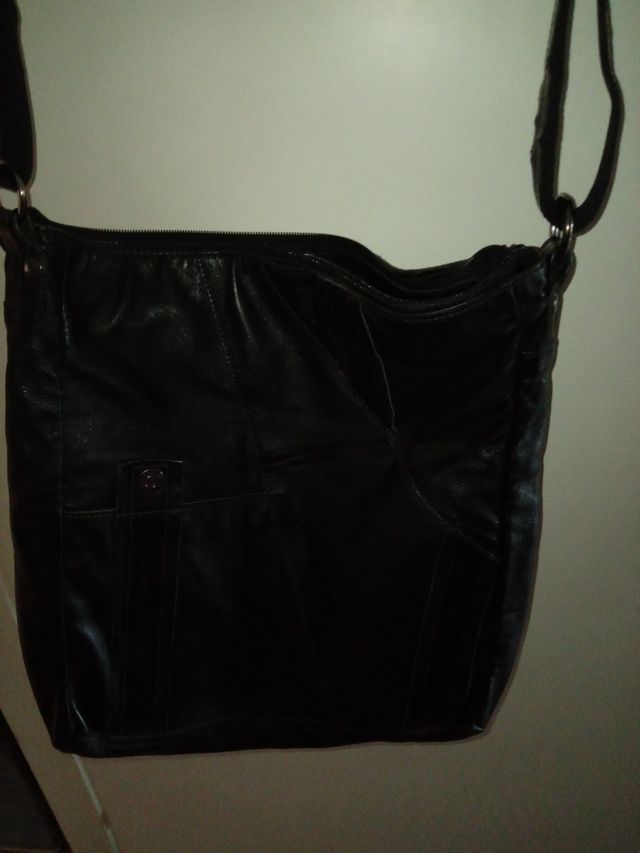 Bolso Bandolera Piel Mandarina Duck Negro