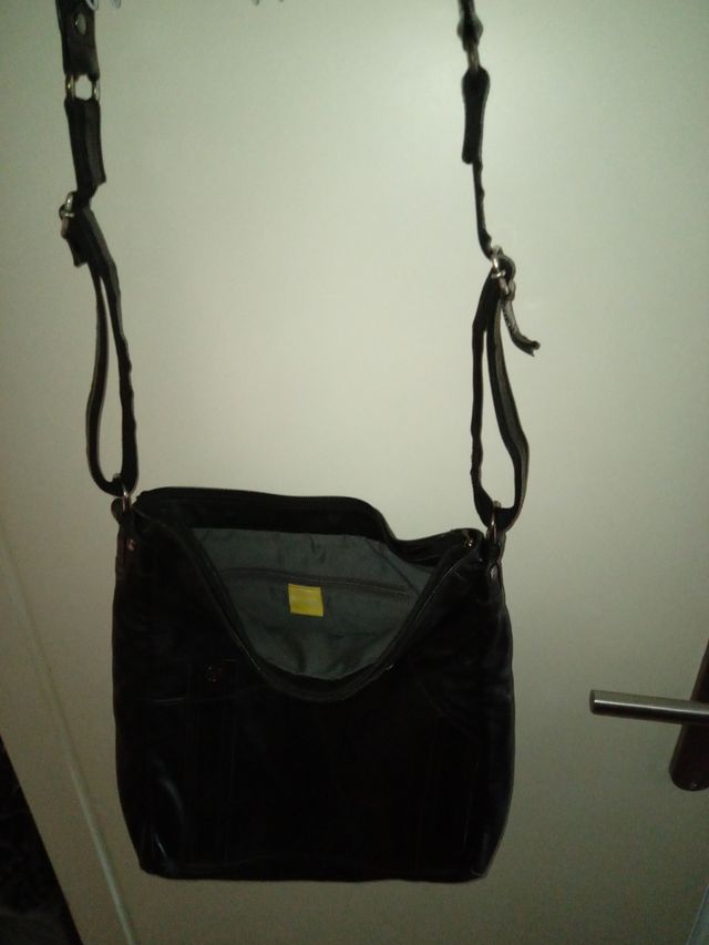 Bolso Bandolera Piel Mandarina Duck Negro