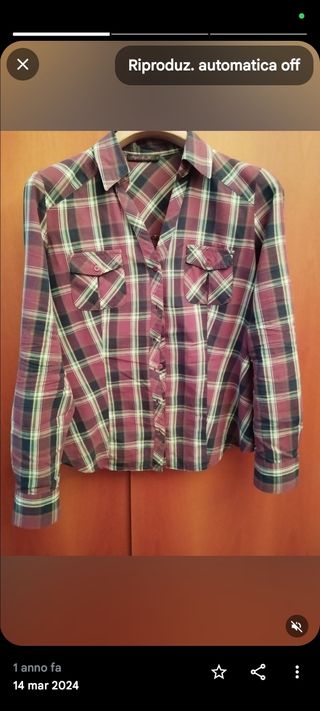 Camicia donna manica lunga scozzese