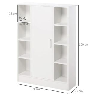 Armario blanco con puerta y estantes