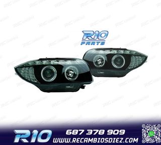FAROS BMW E81 E87 E82 E88 OJOS ANGEL LUZ DIURNA FONDO NEGRO