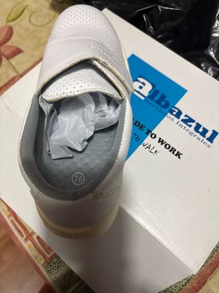 zapatos de trabajo inconfort white talla 36