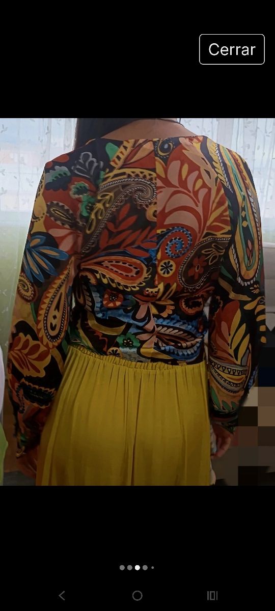 Blusa Zara manga larga estampada