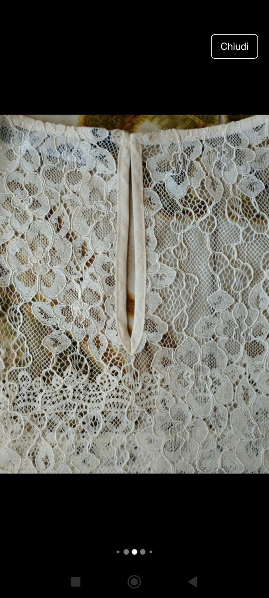 Blusa bianco panna in pizzo Zara