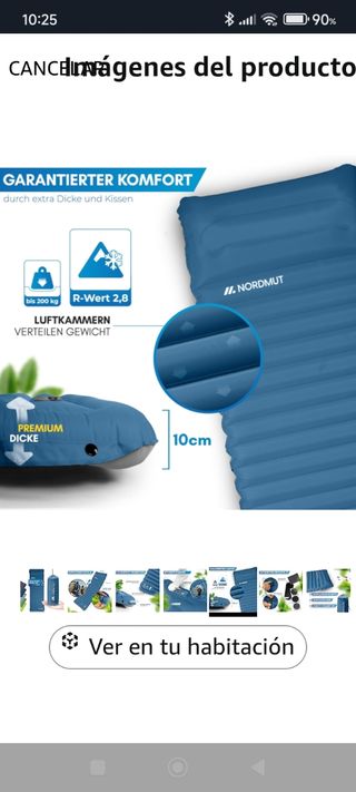 Colchoneta inflable para camping